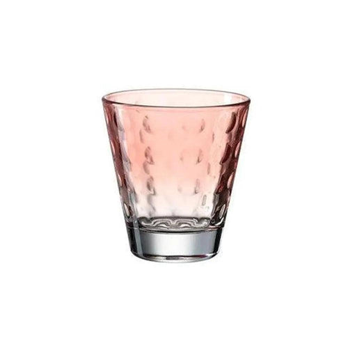Leonardo Optic Short Tumbler Colored Glass, 21.5 cl, Color Coral, Pack of 6