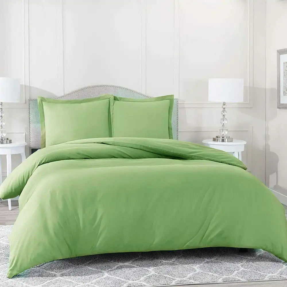 ths giza cotton king duvet cover sage green