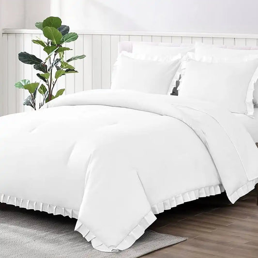 ths eternal stripes double queen cotton duvet cover white