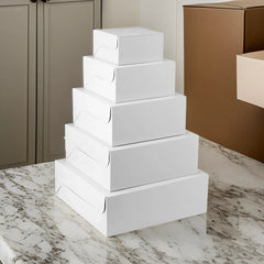 Hotpack White Cake Paper Box, 30 x 30 x 12 cm, 100 PCs