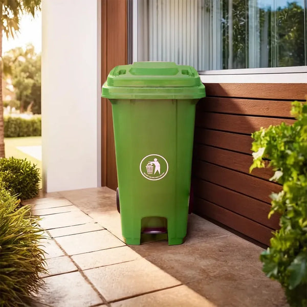 THS AF07302A Green Garbage Pedal Bin 120L