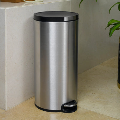 eko artistic stainless steel round pedal bin 30 liter