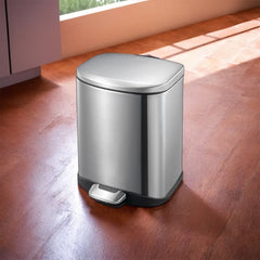 EKO Della Stainless Steel Rectangular Pedal Bin, 6-Liter