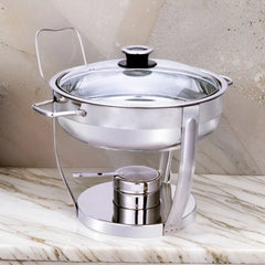 Pradeep Round Chafing Dish With Glass Lid 7500ml