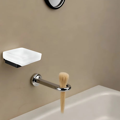 Bagnodesign Matt Black Zephyr Wall Mounted Soap Dish Holder, 10x13x4.5 cm