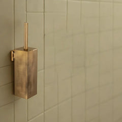 Bagnodesign Soft Bronze Mezzanine Wall Mounted Toilet Brush And Holder, 8x11.5x35.5 cm