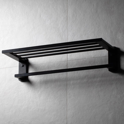 Bagnodesign Matt Black Zephyr Wall Mounted Towel Rack, 59.2x22x14.1 cm