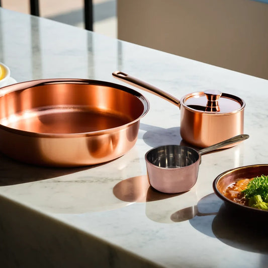 THS Pure Copper Sauce pan with SS 18/10 inside , With Pure Brass Handle 9x9.4cm