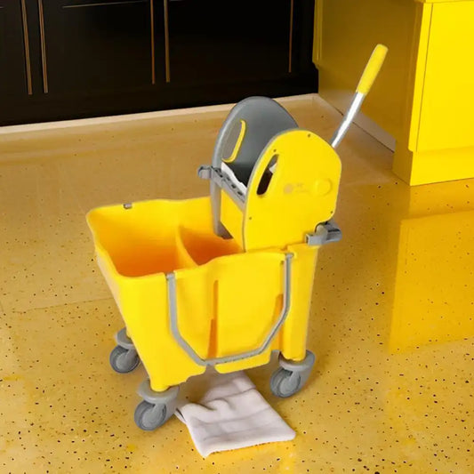 THS RSMV30 Yellow Double Mop Bucket Trolley 18L + 12L