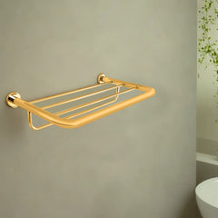 Bagnodesign Pvd Gold Options Round Wall Mounted Towel Rack, 55x30x11.7 cm