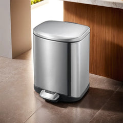 EKO Della Stainless Steel Rectangular Pedal Bin, 12-Liter