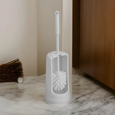 THS HB657 Grey Round Toilet Brush Set