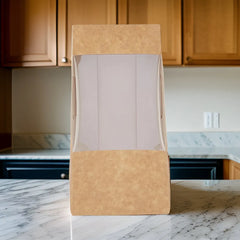 Hotpack Kraft Sandwich Wedge Box with Window, Double, 13 x 8 x 18 cm, 250 PCs