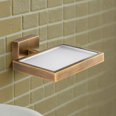 Bagnodesign Soft Bronze Mezzanine Wall Mounted Soap Dish And Holder, 12x12.2x5 cm