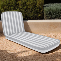 Gymkhana  Grasshopper Outdoor Sunbed Cushion, Lines Piedra, white, 196x72x10 cm