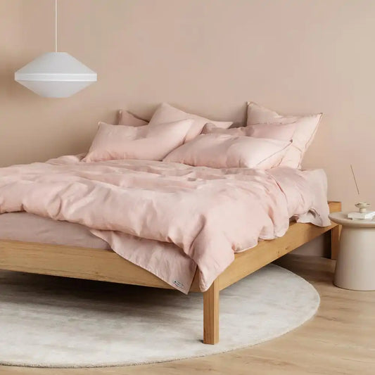 ths giza cotton single duvet cover pastel pink