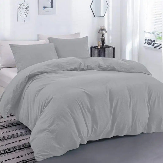 ths giza cotton single duvet cover silver grey