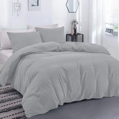 THS Giza Cotton Double/Queen Duvet Cover Silver Grey