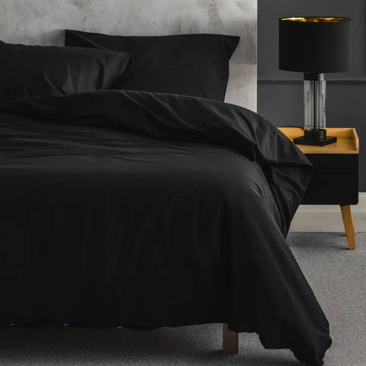 ths giza cotton double fitted bed sheet onyx