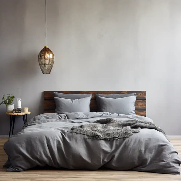 ths giza cotton super king flat bed sheet grey