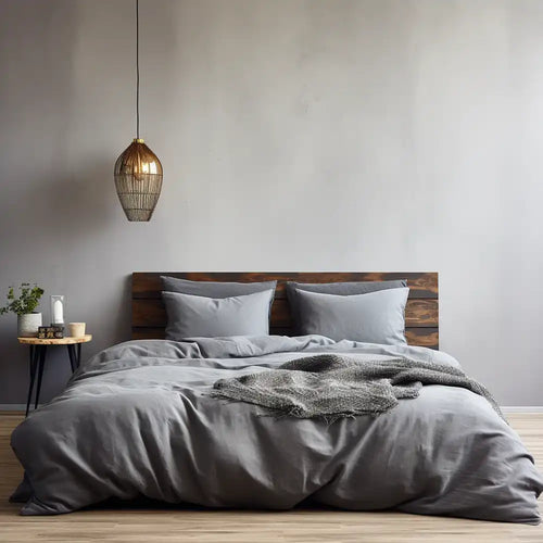 THS Giza Cotton Super King Flat Bed Sheet Grey