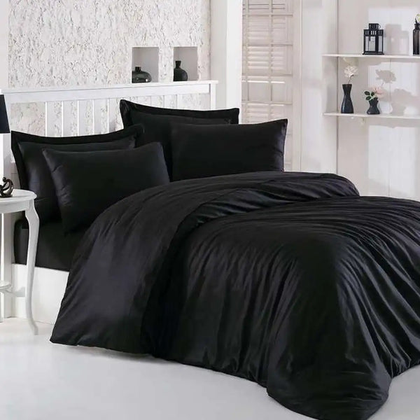 ths giza cotton single flat bed sheet onyx