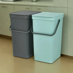 Brabantia Sort & Go Mint & Grey Plastic Bin, 2x12L