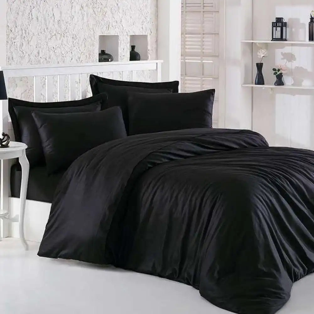 ths giza cotton king flat bed sheet onyx