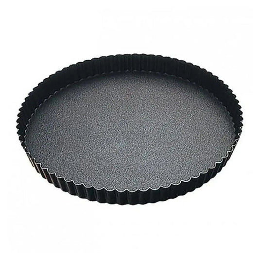 Louis Tellier Non-Stick Medium Deep Round Fluted Tart Mould Fixed Bottom Ø 22CM , H 1.2CM