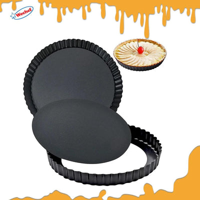 Louis Tellier Non Stick Medium Deep Round Fluted Tart Mould Loose Bottom Ø 24CM, H 3.5CM   HorecaStore