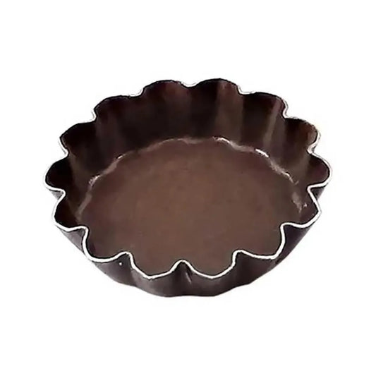 Louis Tellier Non-Stick Round Fluted Tartlet Mould Fixed Bottom Ø 8CM , H 1.2CM