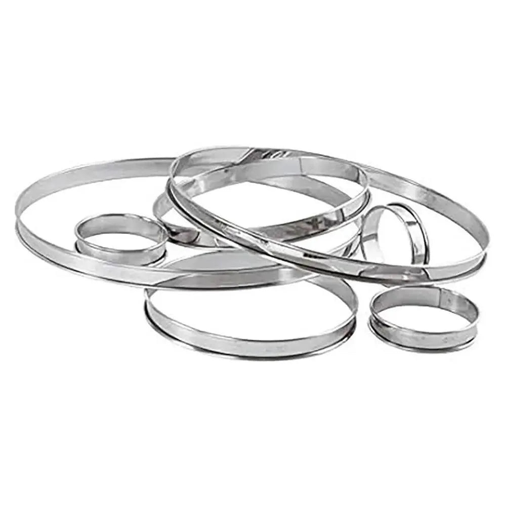 Louis Tellier Stainless Steel Tart Ring Rolling Edges Ø12CM , H 2CM