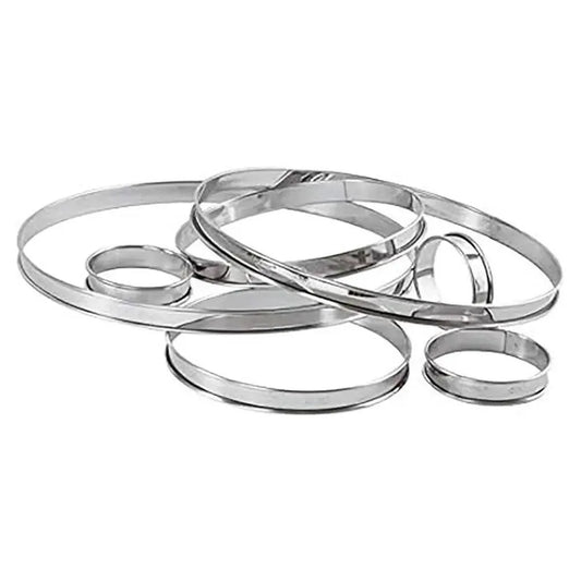 Louis Tellier Stainless Steel Tart Ring Rolling Edges Ø22CM , H 2CM