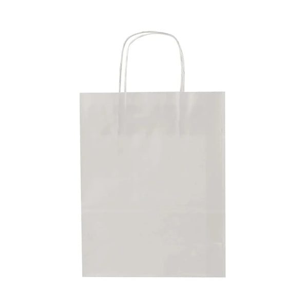 hotpack white paper bag with a twisted handle 26 x 10 x 36 cm 250 pcs