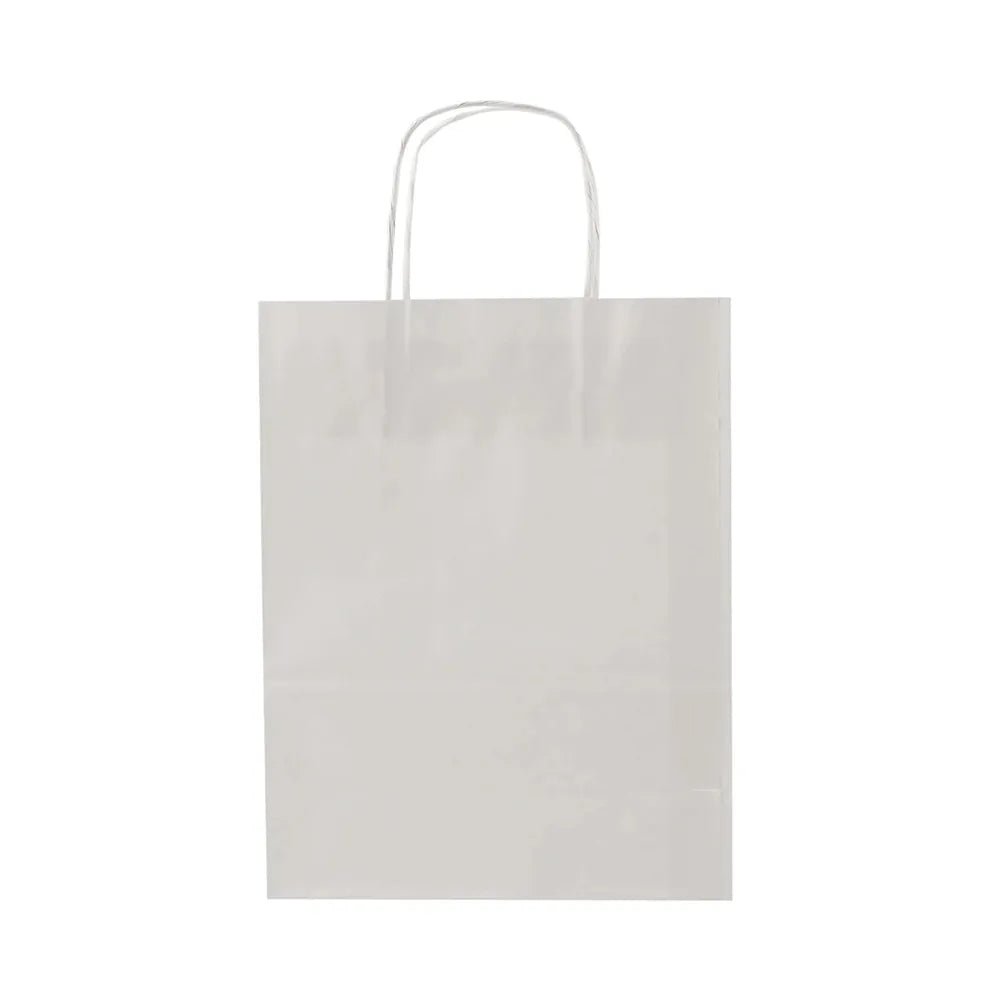 hotpack white paper bag with a flat handie 29 x 15 x 29 cm 250 pcs