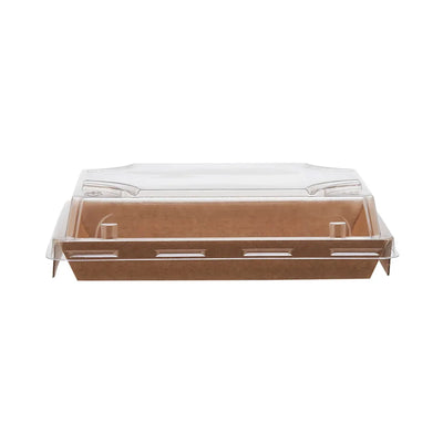 hotpack kraft flute sushi container with lid 23 x 14 x 4 cm 500 pcs