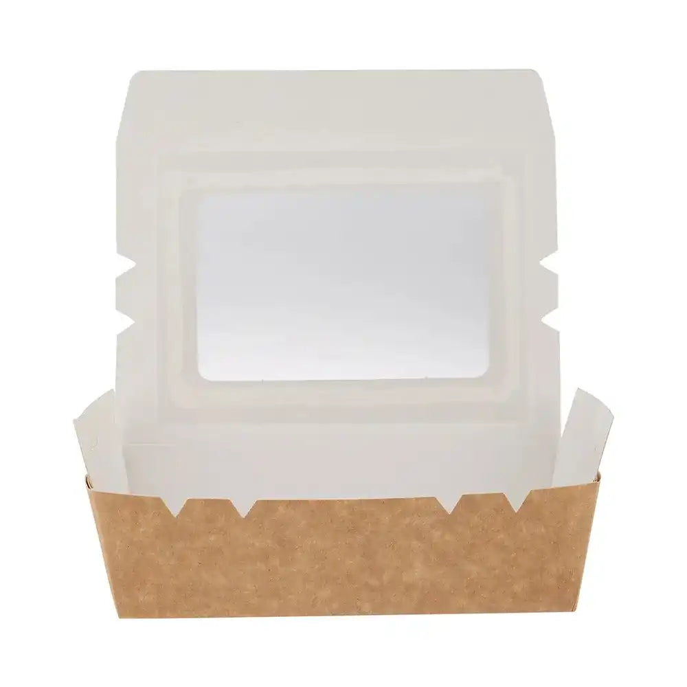 hotpack brown top lunch box 15 x 10 x 5 cm 100 pcs