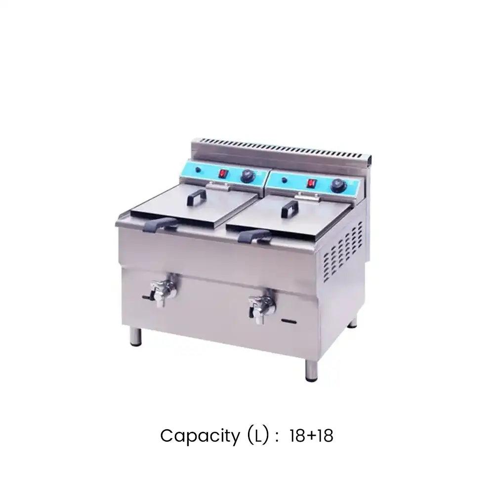 ths gf 182 gas fryer double with heavy duty elements 68 x 66 x 65 cm