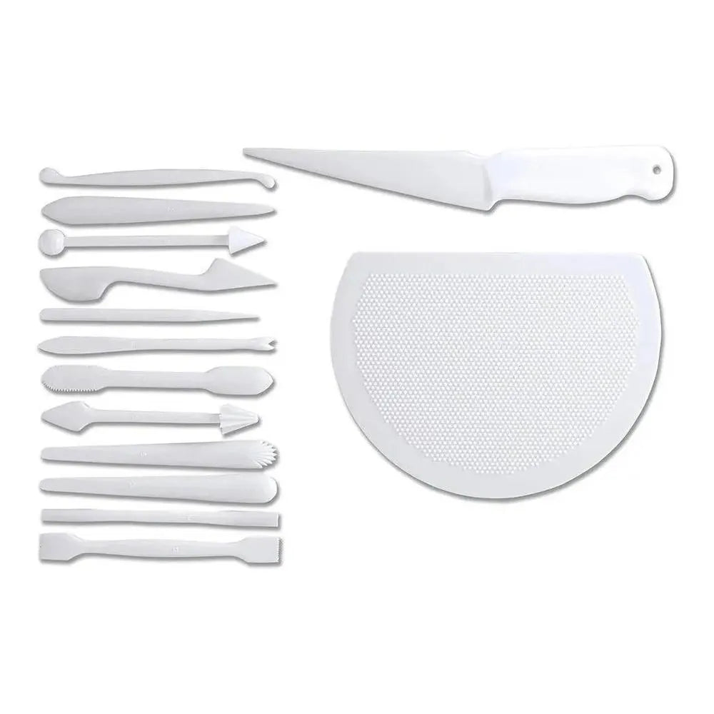 Martellato Plastic Marzipan or Fondant Modelling Tool Kit White