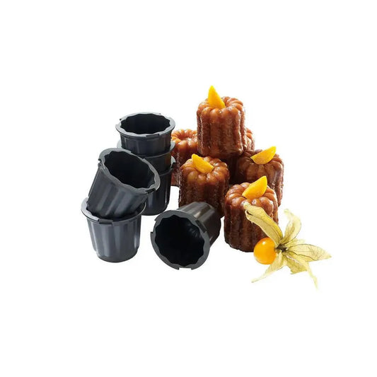 Matfer Bourgeat Exoglass Cannele Moulds, 6 Pieces, 4.5 cm