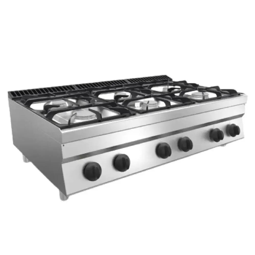 Metos 712GCTT462 Stainless Steel Bench Gas Cooker Range With 6 Burners 6 X 7.7 kW