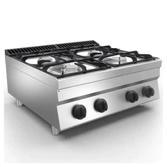 Metos 78GCTT248 Stainless Steel Bench Gas Cooker Range With 4 Burners 1 X 7.7 kW & 3 X 5.7 kW