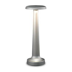 Neoz Rechargeable Cordless Table Lamp Tall Poppy For Bar/Restaurant/Coffee Shop, Bedside Light For Bedroom 270 x 94 mm, Color: Satin Silver