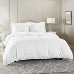 Oasis 300 Thread Count Hotel Linen Duvet Cover King 100% Cotton 1 cm Stripe, 110 GSM, 270 x 250 cm, Color White