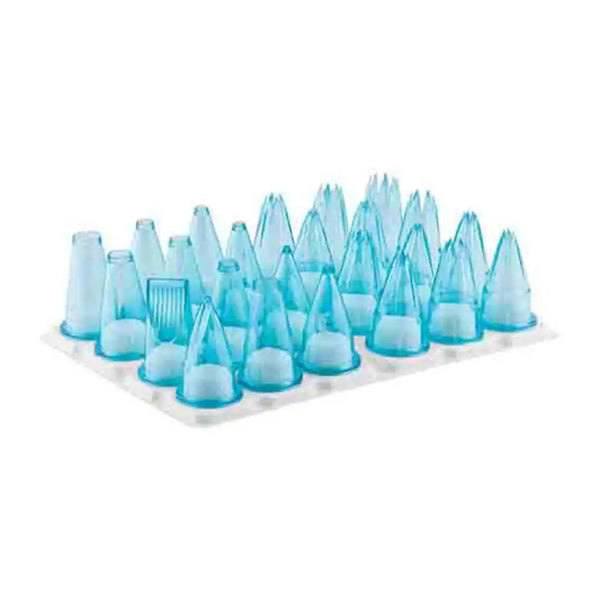 Paderno 47250-24 Polycarbonate Piping Tube Assorted Nozzles, Set of 24 Pcs