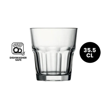 Pasabahce Casablanca 52704 Whisky Tumbler Glass 35.5cl - 4/Case - HorecaStore