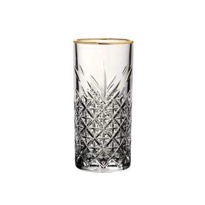 Pasabahce Timeless 420326 Beer Gold Rim Tumbler Glass 18cl - 4/Case - HorecaStore