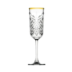 Pasabahce Timeless 440356 Gold Rim Champagne Flute 17.5cl - 4/Case