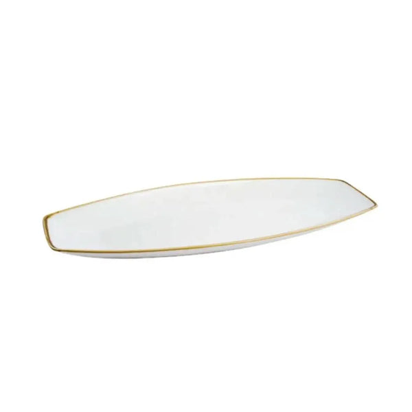 Porceletta Porcelain Boat Plate Ivory Mocha, 36 cm