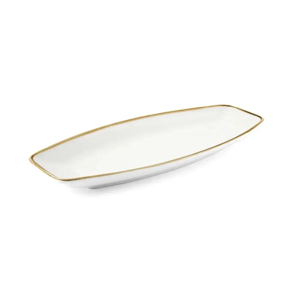 Porceletta Porcelain Boat Plate Ivory Mocha, 30 cm